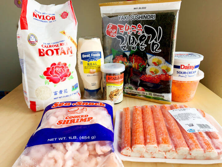 https://www.livingrichlyonabudget.com/wp-content/uploads/2020/08/sushi-bake-ingredients.jpg