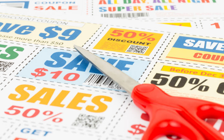 coupons with scissors