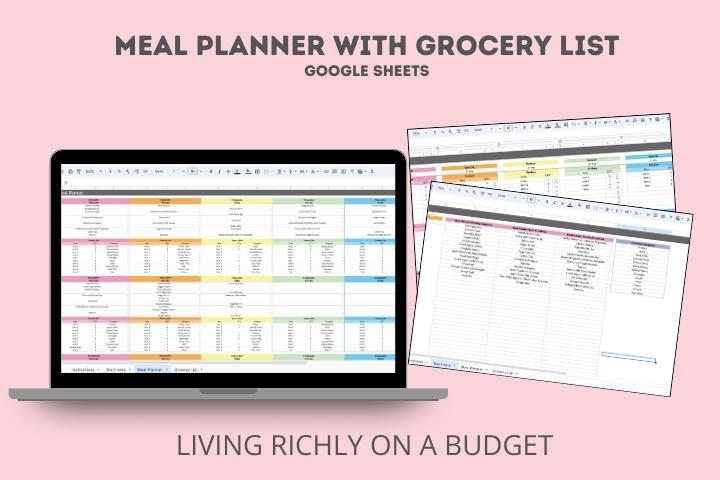 Meal Planner Spreadsheet Google Sheets