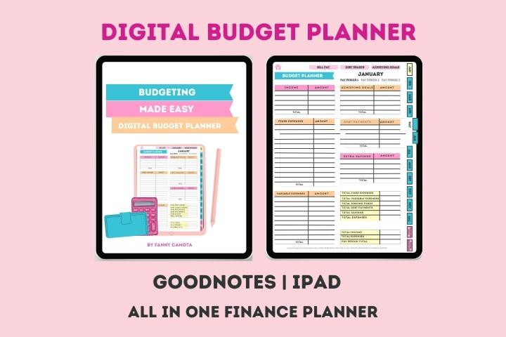 Image: 2 iPad with Budgeting Made Easy Digital Budget Planner for GoodNotes and iPad, All in One Finance Planner