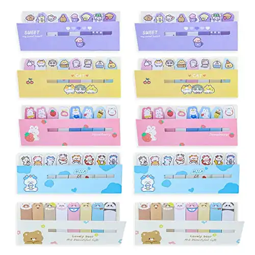 10 Pack Cute Animals Bookmarks