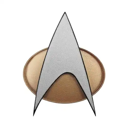 FAMETEK Star Trek The Next Generation Chirping Communicator Badge, TNG ComBadge Non Bluetooth Version